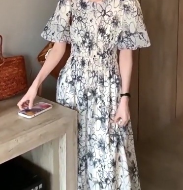 ワンピース デート モテアイテム ロングワンピース 花柄デザイン シフォン フレアスカート 大人可愛い きれいめ 上品 おしゃれ かっこいい 大人可愛い ラブリー キュート ガーリー クール モード系