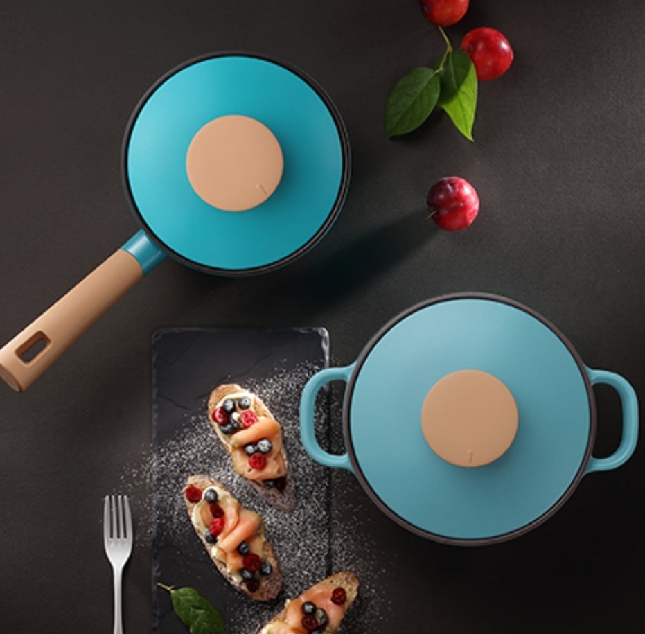 韓国産 北欧感性 鋳物 錆スティック セラミックコーティング IH対応 鍋 18cm 20cm 24cm