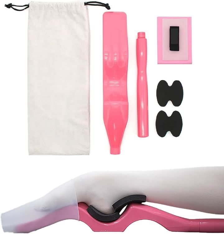 バレエ 甲出し フットストレッチャー スティック ストレッチツール ストレッチセット マッサージ棒 男女兼用 収納バッグ(ピンク)