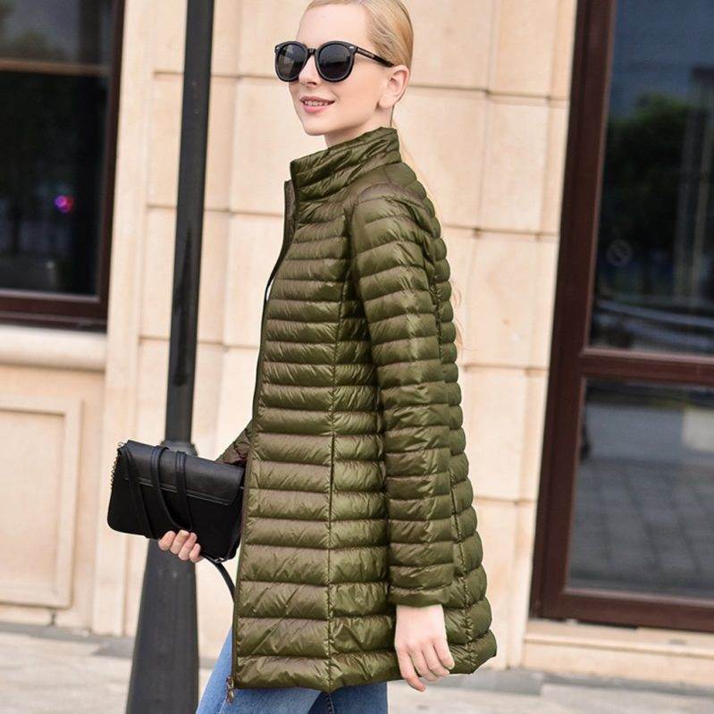 ダウンジャケット レディース 秋冬 ミディアム丈 ロング 無地 大きいサイズ ライトアウター きれいめ シンプル コンパクト スリム 細身 おしゃれ オフィス カジュアル OL 防寒 軽量 薄手 体型 14,682円