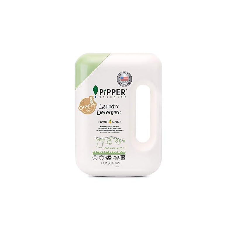 PiPPER STANDARD(ピッパースタンダード) パワフル&ナチュラル 衣類用洗濯洗剤 (レモングラス, 900mlボトル本体)
