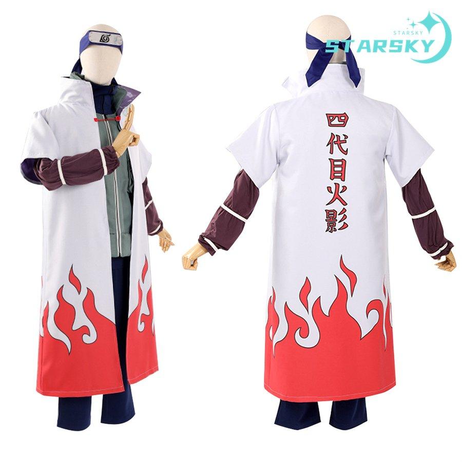 工場直販 急速出荷 ナルト NARUTO 波風 ミナト 四代目マント 風　コスプレ衣装　コスチューム　服 　額当て追加可能　ハロウィン イベント