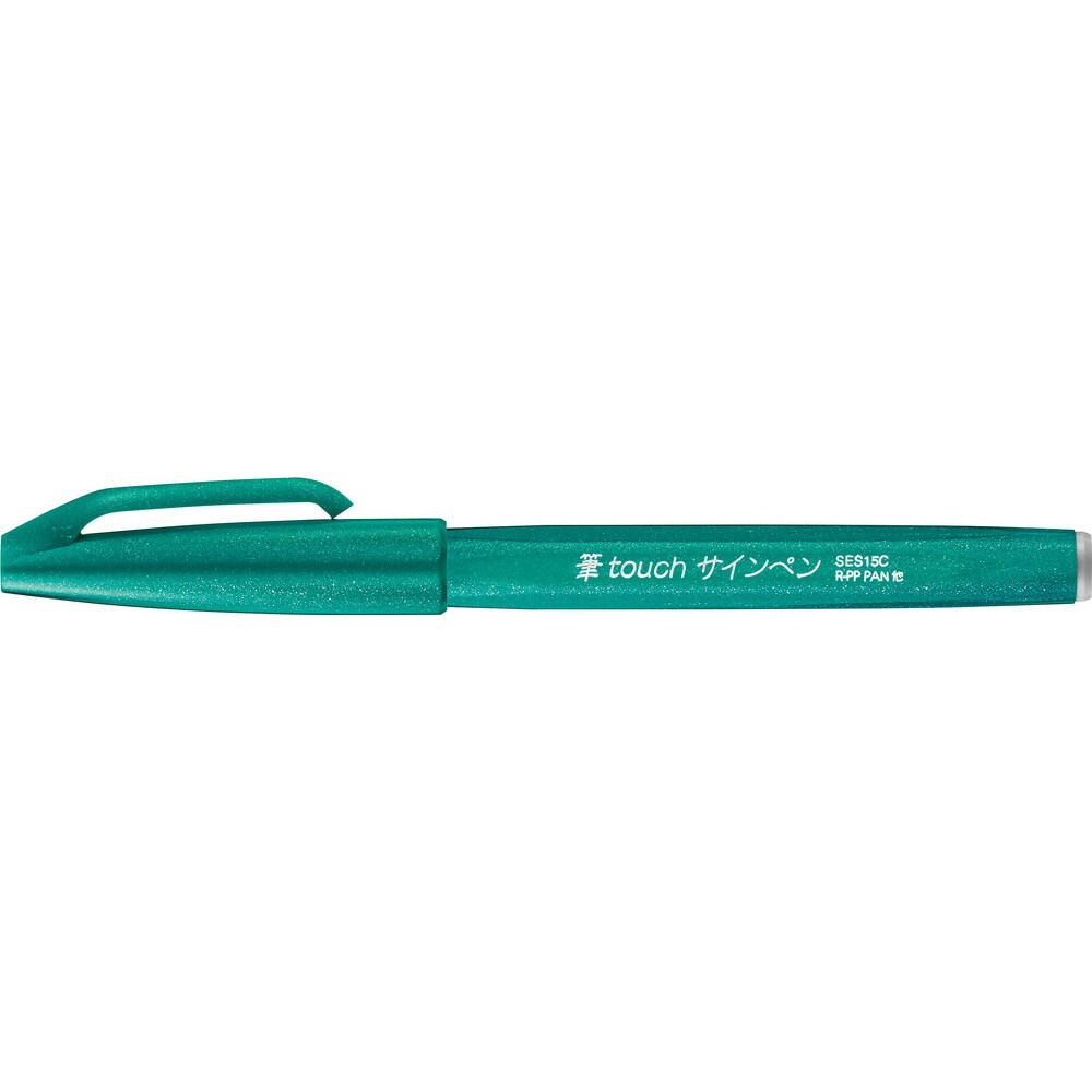 安全 【最安値挑戦】 まとめ買い 筆タッチサインペン 水性 ターコイズグリーン x10 SES15C-D3