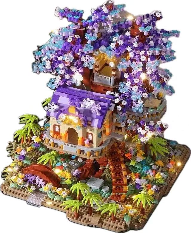 ツリーハウス ビルディングセット LEDライト付き 3049ピース フレンドシップツリーハウス ストリートビュービルディングキット STEMクリエイティブフォレストハウス マイクロブロックおもちゃ 大