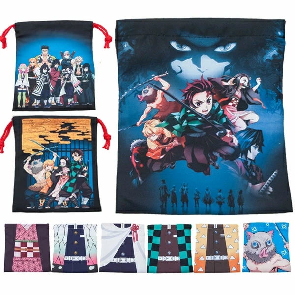 鬼滅の刃　巾着 Qoo10] 鬼滅の刃 きめつのやいば 巾着 3枚セッ