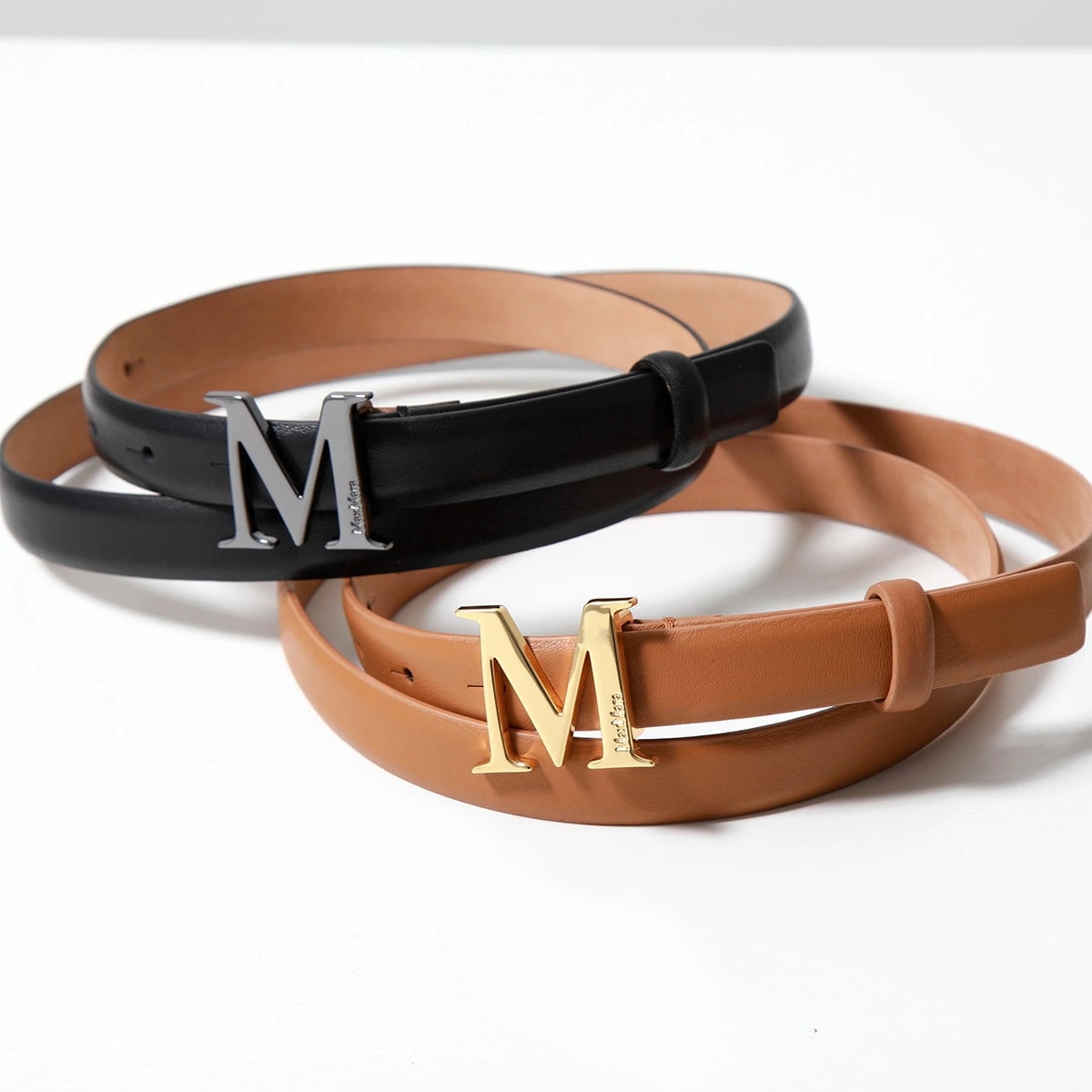 MAX MARA マックスマーラ ナローベルト MCLASSIC20 レディース レザー Mロゴ カラー2色