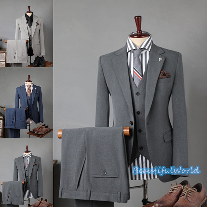 スーツ メンズ おしゃれ スーツセットアップ 3ピーススーツ ビジネススーツ 無地 スリム カジュアルスーツ フォーマルスーツ 洗える 紳士服 通勤 結婚式