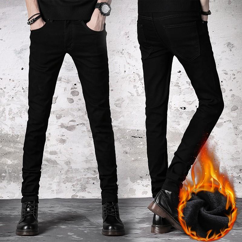 【急速出荷】デニムスキニー デニムパンツ メンズ カジュアル ストレッチ 裏ボア 冬服 秋服 ジーンズ スリムパンツ 美シルエット 防寒 黒 ブラック