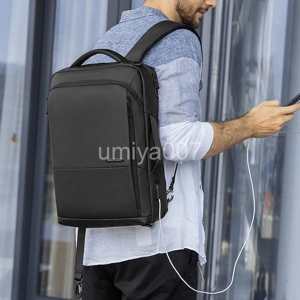 【期間限定特価】ビジネスリュック ビジネスバック 4WAY 薄型 防水 PC収納 出張 ウォーキング 自転車通勤 メンズ usbポート 防水 斜め掛け 通勤