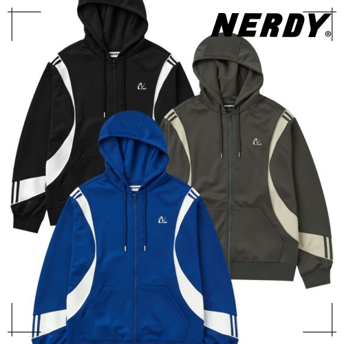 NERDY 公式正規品 トップスurved line hoodie track top