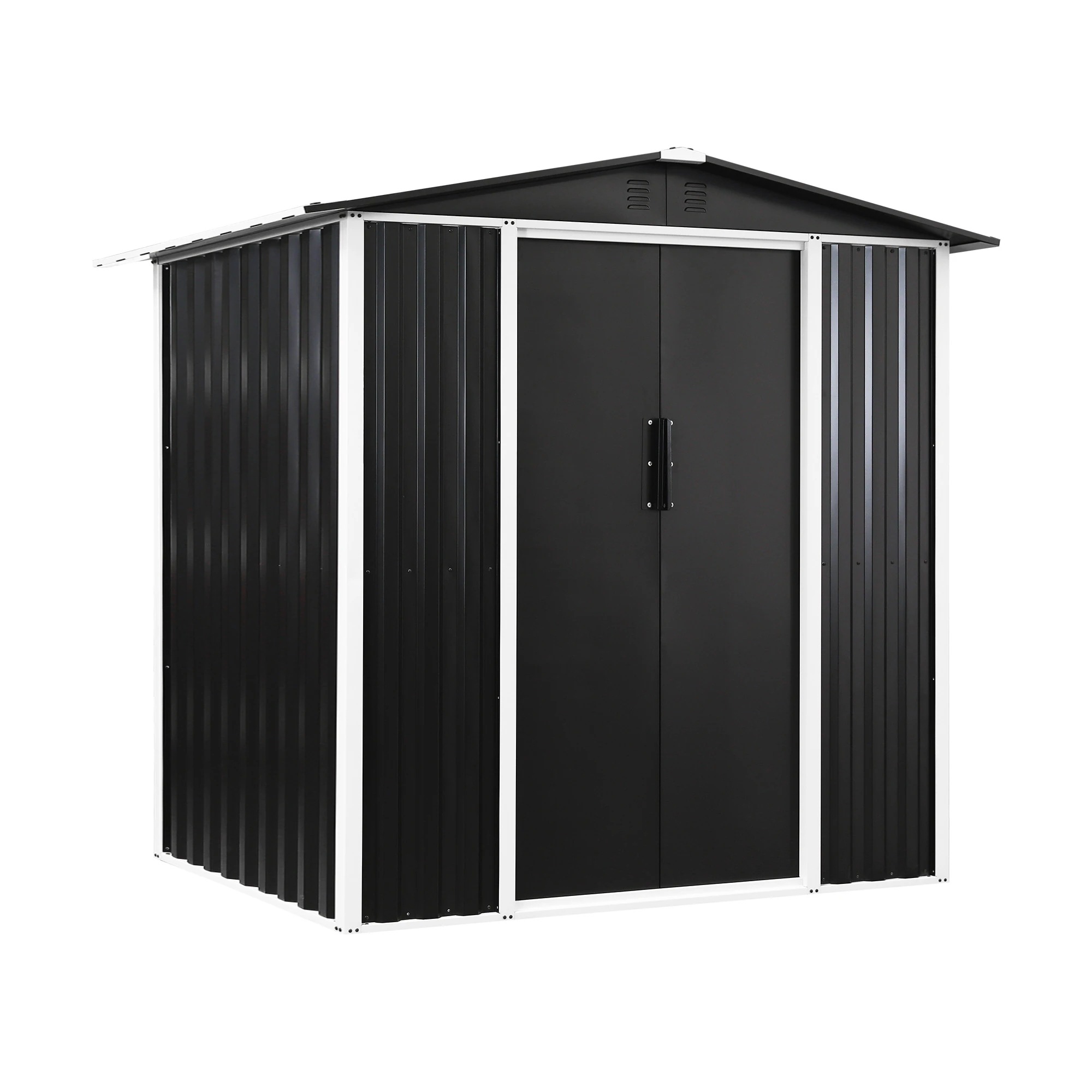 [国内発送]1681物置 屋外 スチール 倉庫 戸外収納庫 幅180*奥行き120*高185 物置き おしゃれ 大型 収納庫 屋外物置 防さび ベランダ 防水 ドア 引戸 スチール物置 屋外収納 ガー