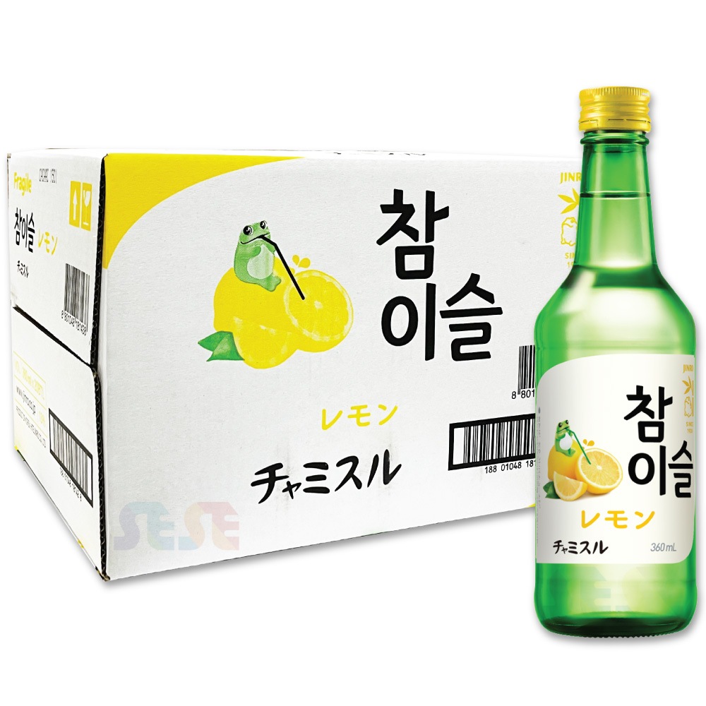 JINRO チャミスル レモン 1BOX 20本入 箱売り 360ml 韓国焼酎 リキュール 13度 韓国 お酒 眞露 ジンロ