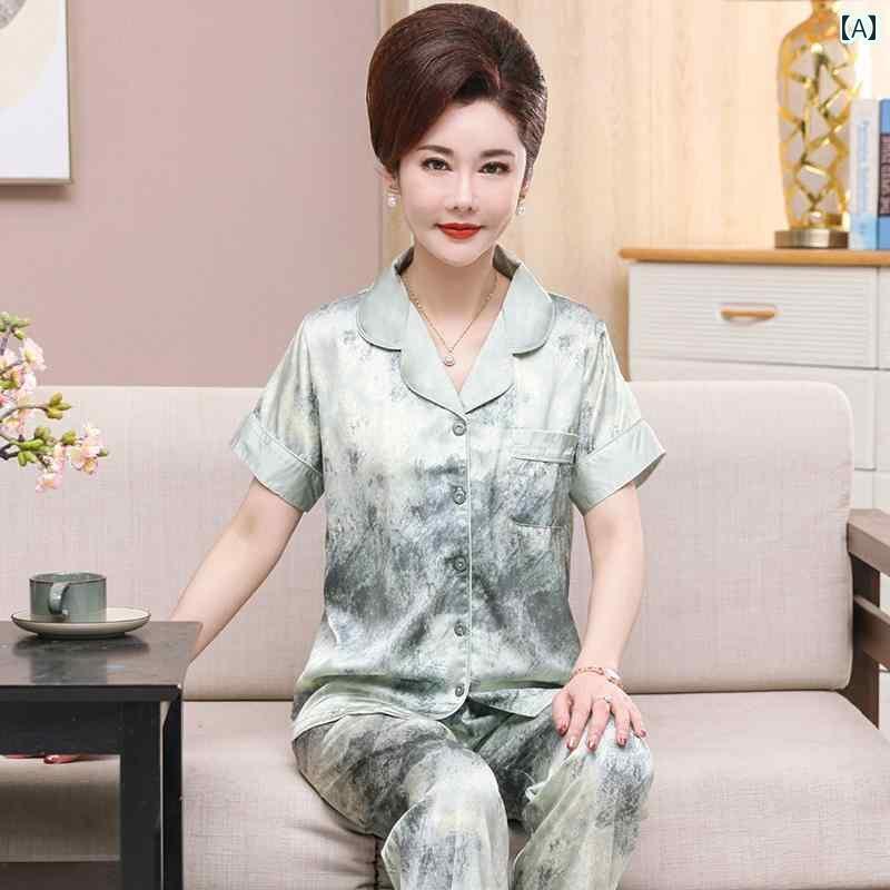 ルームウェア 部屋着 レディース 半袖 婦人 ミセス ママ 高齢者 パジャマ 夏 カーディガン 涼しい 2点 セット 5,451円