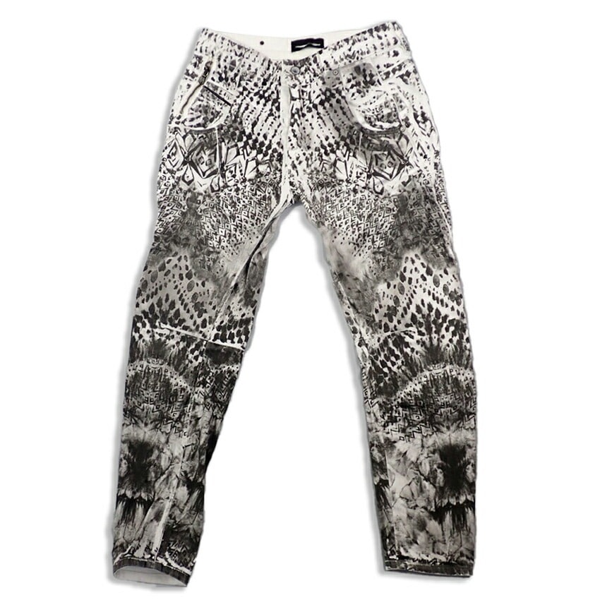 【中古】DIESEL/ディーゼル 24インチ ブラックゴールド 総柄 パンツ[b40-53］