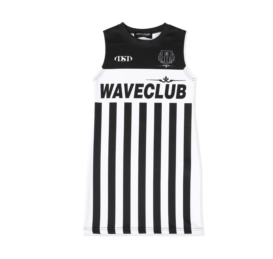 FOOTBALL STRIPE SLEEVELESS ONE PIECE