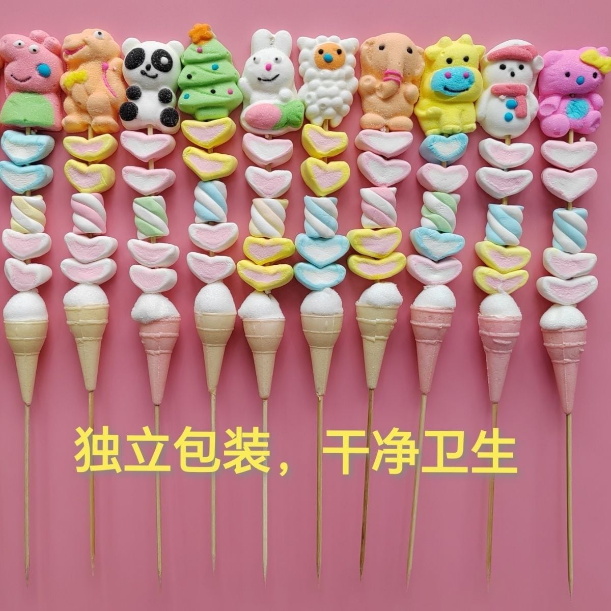 子供のおやつキャンディーロリポップ用漫画串マシュマロ こどもの日のプレゼント 誕生日プレゼント