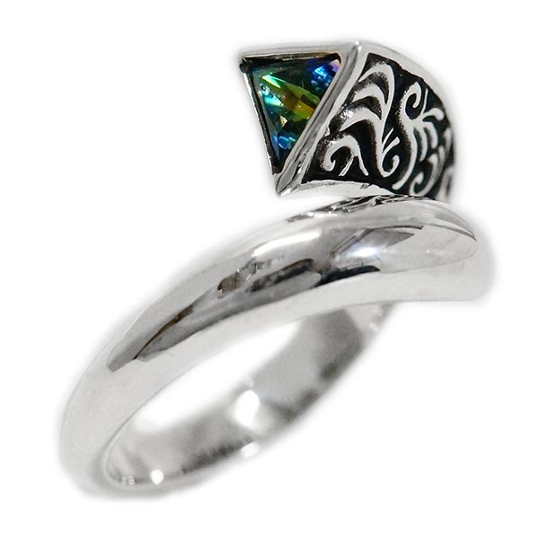 ミスティックトパーズ アラベスク 立体 三角形 フリーサイズ メンズ リング 指輪 5,600円