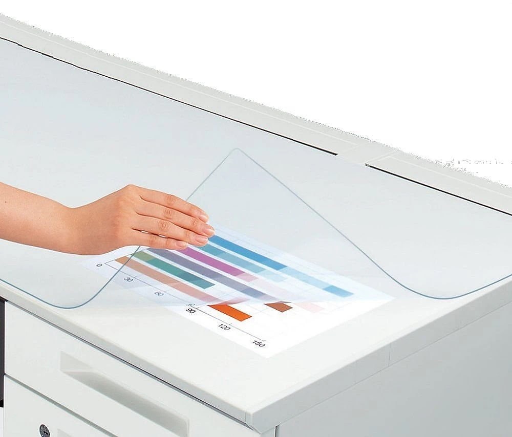 デスクマット 配線カバー対応 軟質 透明 下敷きなし マ-D907