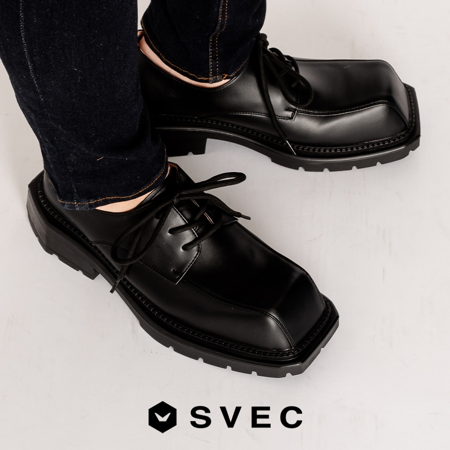 カジュアルシューズ メンズ スクエアトゥ 厚底 レースアップ ドレスシューズ 高級感 革靴 革 ローカット 紳士靴 ビジネスシューズ おしゃれ 靴 シューズ 歩きやすい 疲れにくい 黒 ブラック