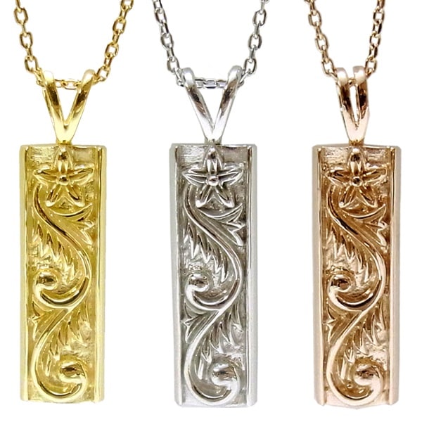 ハワイアンジュエリー リリ エグゼクティブ プラチナ 仕上げ プレートネックレス レディース メンズ