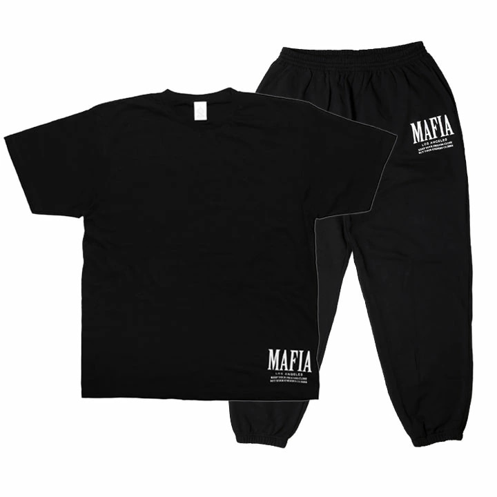 ACE FLAG 上下セット 半袖 ブランド Tシャツ スウェットパンツ メンズ 春夏用 黒 大きいサイズ エースフラッグ セットアップ ロングパンツ シンプル