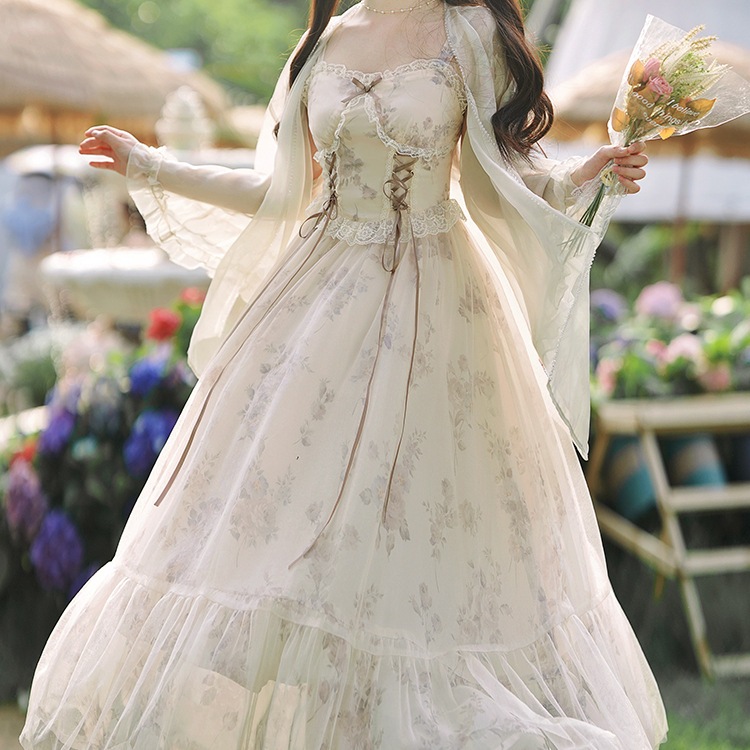 デイリーライトロリータ宮殿風スーパーフェアリージェントルサスペンダーシフォンドレス逃亡者プリンセススイート