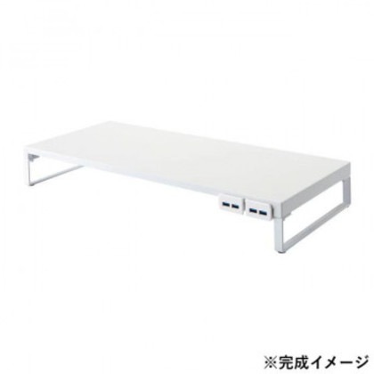 LIHIT LAB.(リヒトラブ) 机上台 幅590mm USB3.0ハブ付 白 A-7334-0