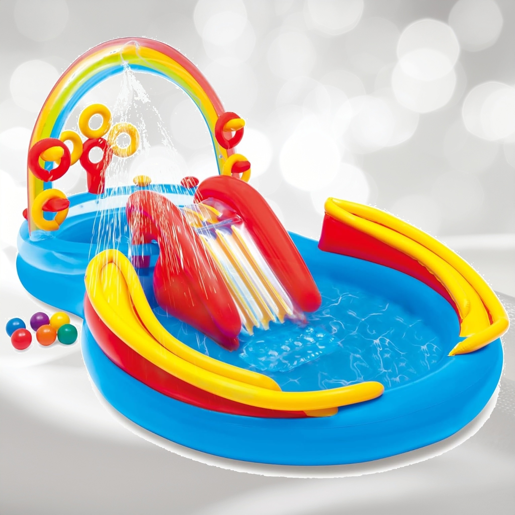 INTEX(インテックス) レインボーリングプレーセンター 楕円形 マルチカラー 297×193×135cm 57453 日本 ME-7019