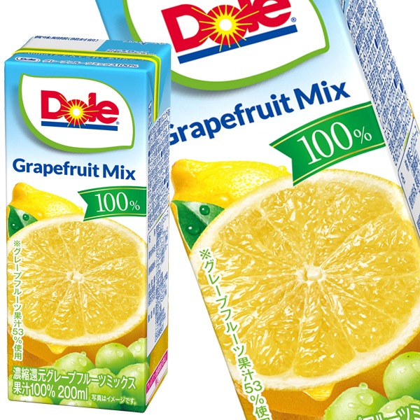 メグミルク Doleレープフルーツミックス100% グレープフルーツジュース ミックスジュース ドール フルーツジュース 果汁100％ 200ml紙パック36本[18本2箱]br 4,921円
