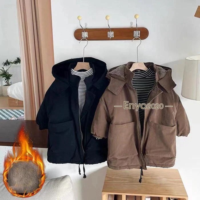 [新年割引]ダウンジャケット キッズ 裏起毛 ボアジャケット 中綿コート ロング丈 子供服 女の子 男の子 アウター パーカー フード付き 通学 学生服