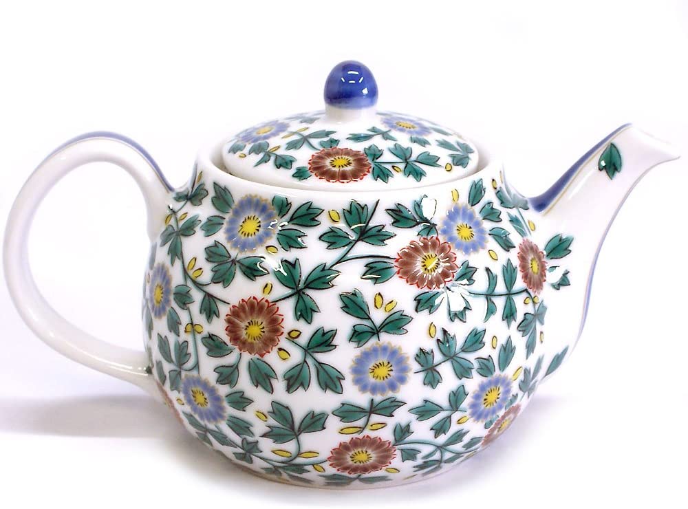九谷焼 陶器 急須ポット 小菊唐草(茶こし付き)