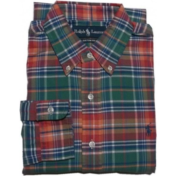 長袖 ワンポイント ボタンダウンシャツ チェック グリーン PR2-764