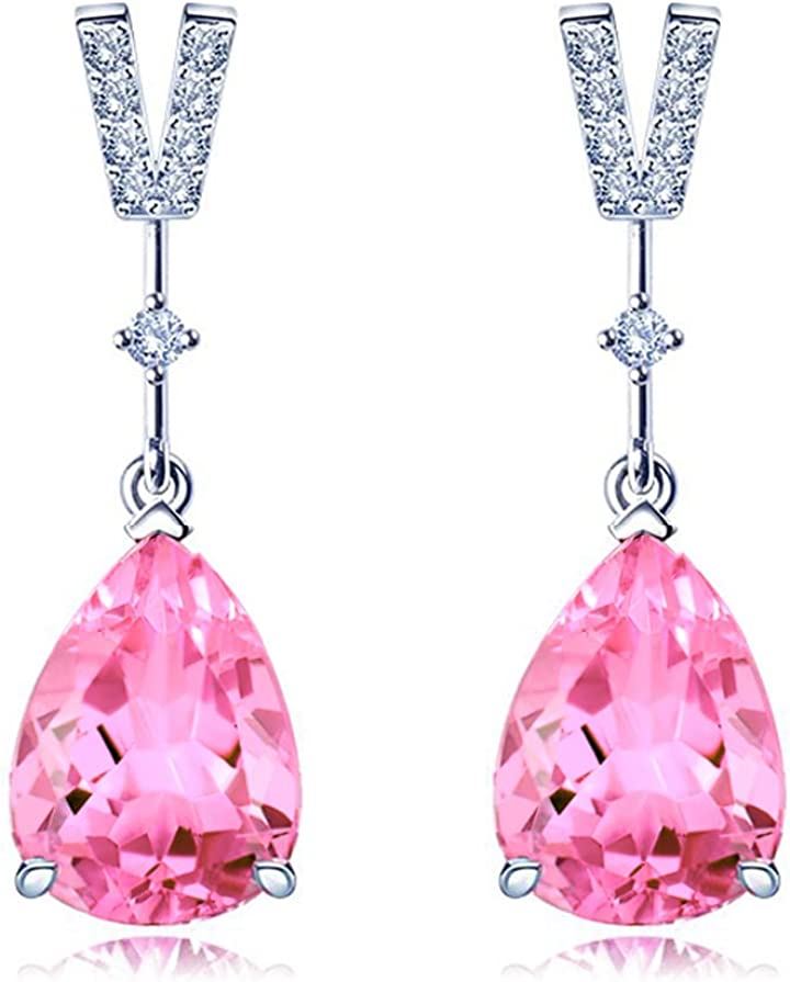 誕生石レディース ピアス 金属アレルギー対応 シルバー925( 10月 誕生石 合成ピンクトルマリン)