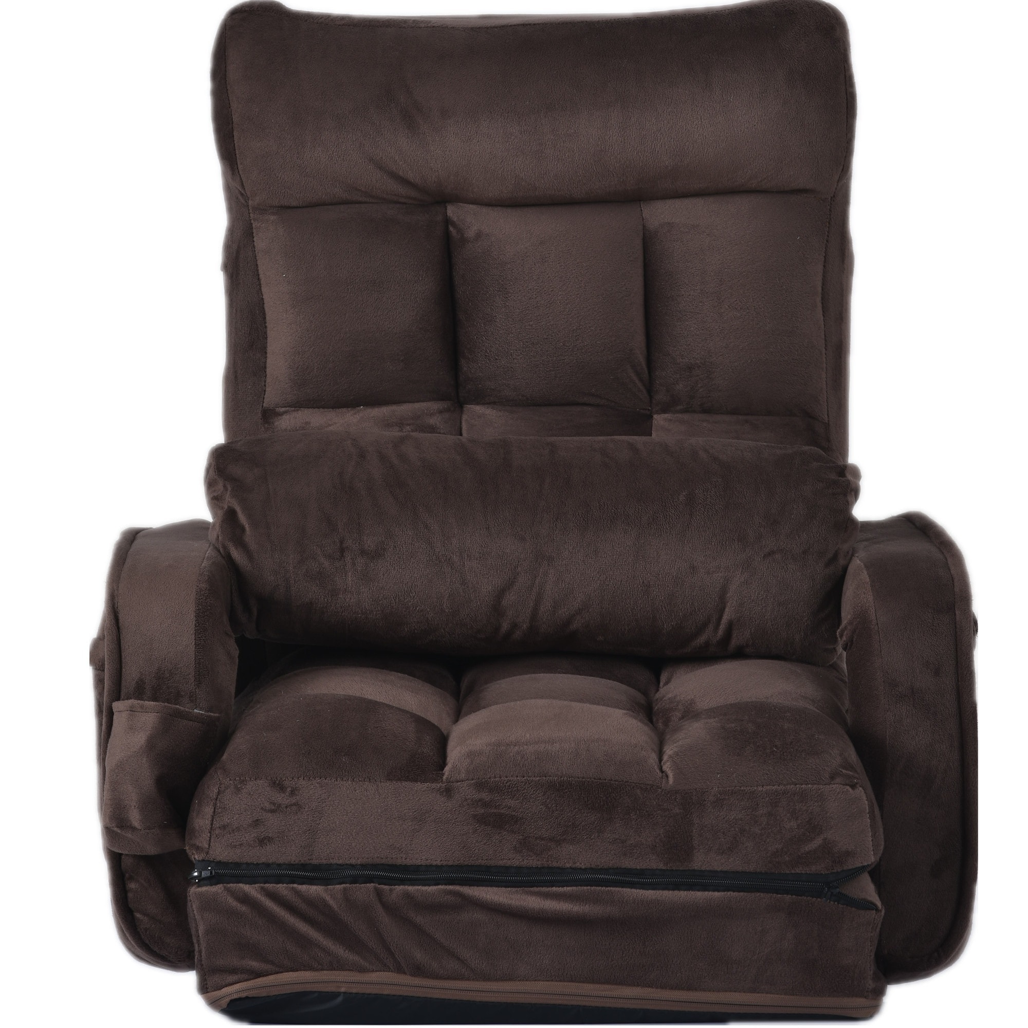 【337】座椅子 リクライニング 14段ギア リクライニングチェアー ファブリック 座イス おしゃれ 椅子 チェアー いす イス コンパクト【ブラウン】