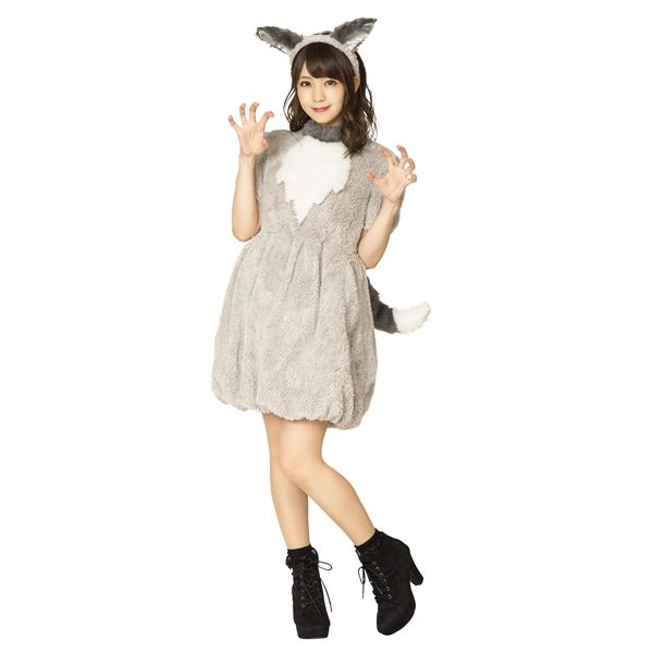 [コスプレ衣装／コスチューム] ふわもこアニマル グレーウルフ