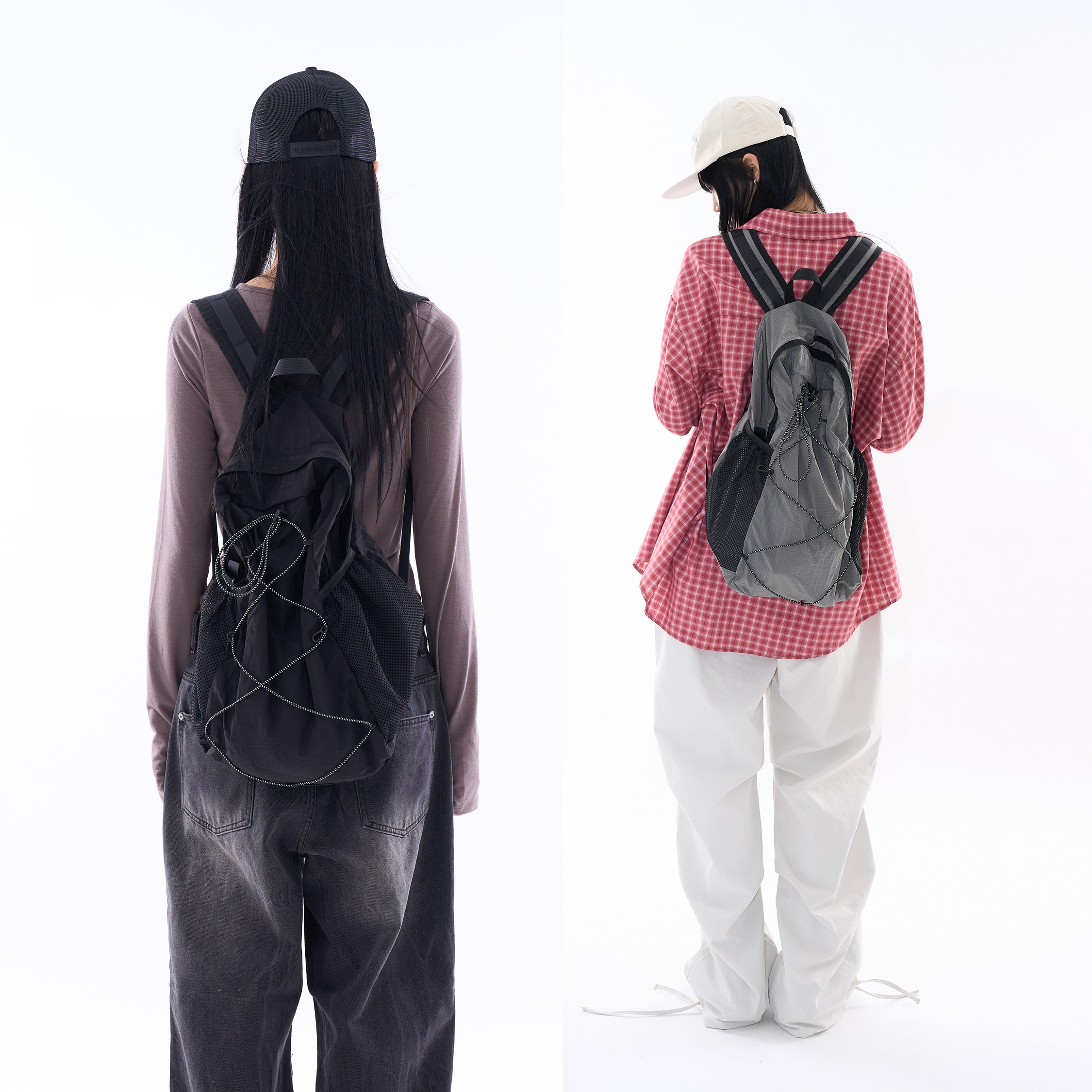 [2024 FW] シティトリップ ストリング バックパック (UNISEX) ヴィンテージ 韓国ファッション オーバーサイズ スタイル k-pop ファッション 秋 冬 ファッション