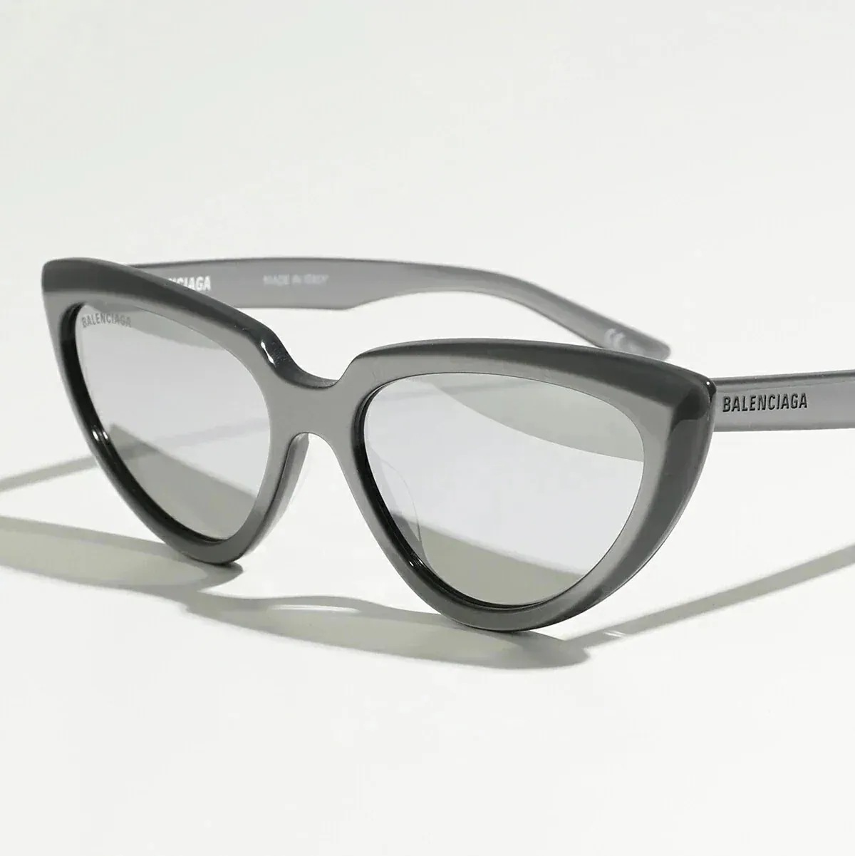 BALENCIAGA バレンシアガ サングラス BB0182S レディース キャットアイ型 ロゴ 眼鏡 メガネ アイウェア 004/SILVER-SILVER