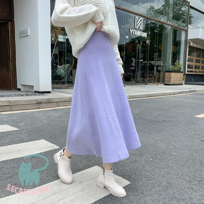 スカート ロング丈 レデイース ニット フレア マキシ丈 ハイウエスト 春夏 リゾート 体型カバー Aライン 大きいサイズ カジュアル ナチュラル スカート