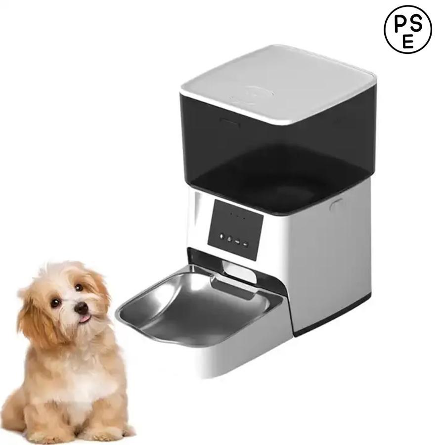 自動ペッダー4L WiFi自動猫フィーダー猫と犬用のスュール給餌ペットフードペンサー304ステンレススチール製給餌ボウルインタラクティ
