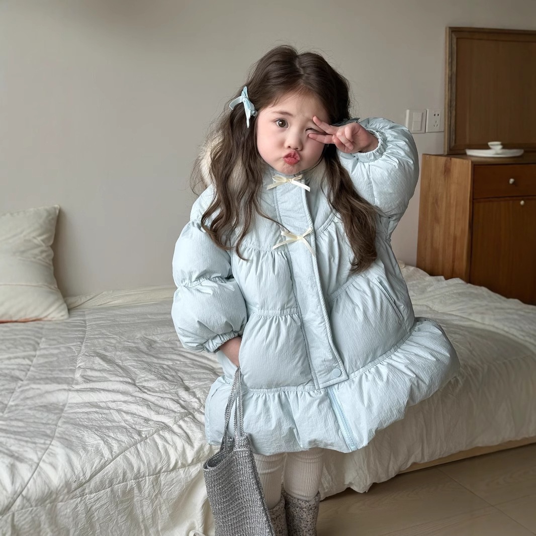 子供のダウンジャケット冬の女の子の子供服韓国版甘い90白アヒルの羽毛のダウンジャケット