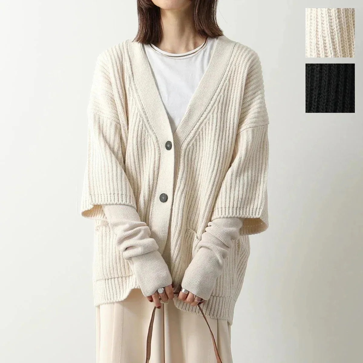 MEIMEIJ メイメイジェイ カーディガン MZ49JK レディース リブ ニット Vネック アームウォーマー付 七分袖 ボレロ カラー2色 【ts】