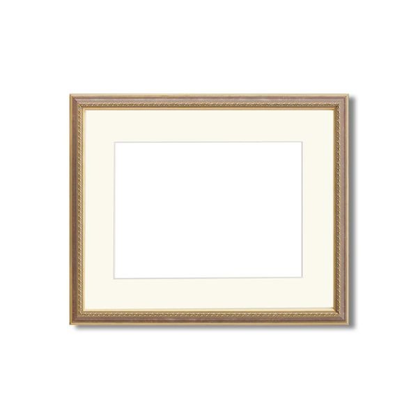 (軽量額)UVカットアクリル 装飾水彩額（マット付き）F8 Gブラウン