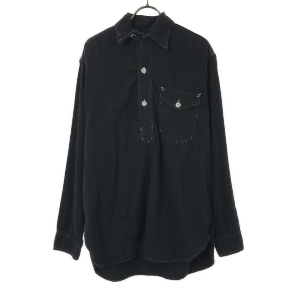 USA製 長袖 コットンシャツ S ブラック ハーフボタン メンズ 9,360円