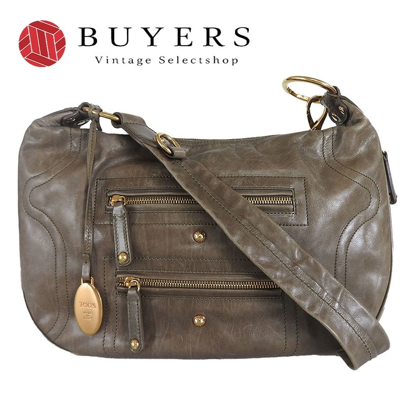 中古 トッズ TOD S ショルダーバッグ BAG レザー ゴールド金具 レディース 斜め掛け 斜めがけ カジュアル 使いやすい 普段使い leather Shoulder Bag used aut