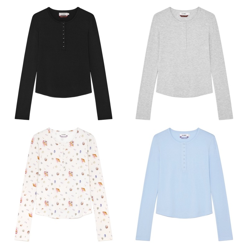 【GLOWNY】 PURE MODAL LONG SLEEVE : 4COLORS