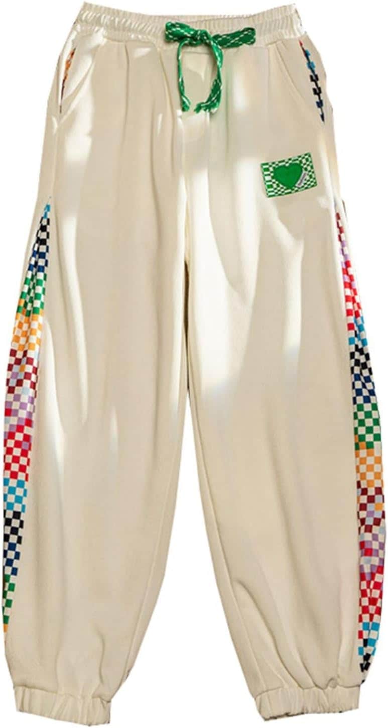 ワイドパンツ メンズ アクティブパンツ ロングパンツ 碁盤柄 カラフル ウエストゴム調整でき INS風 通気 軽量 快適 コーデやすい シンプル 春夏秋 ファッション お出かけ 通学