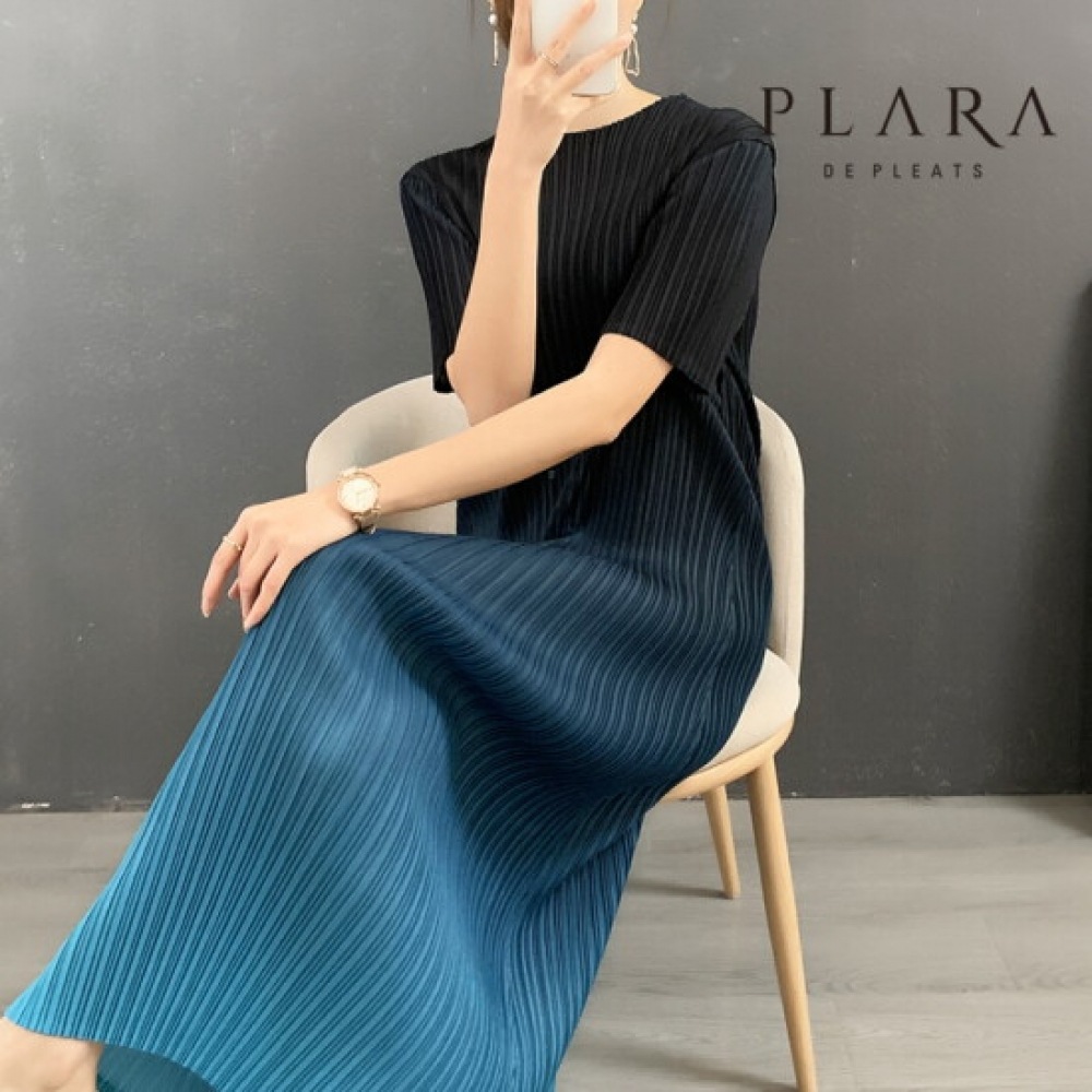 フララ グラデーション配色 プリーツワンピース_PK2SOP037C