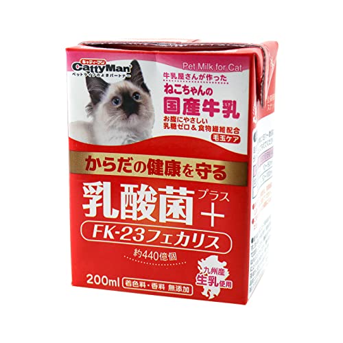 キャティーマン (CattyMan) ねこちゃんの国産牛乳 乳酸菌プラス 200ml*24個入り 【
