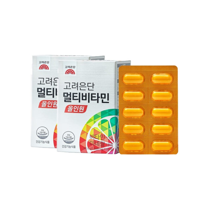 マルチビタミン オールインワン 60粒 X 2 (120日分) / 高麗銀丹 / 韓国人気 / 家族 / DSM /