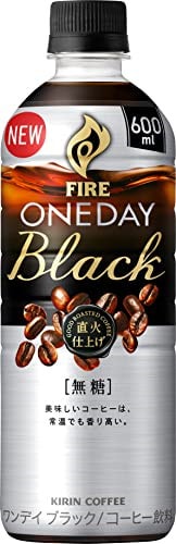 Fire(ファイア) キリン ワンデイ ブラック コーヒー 無糖 600ml 24本 ペットボトル